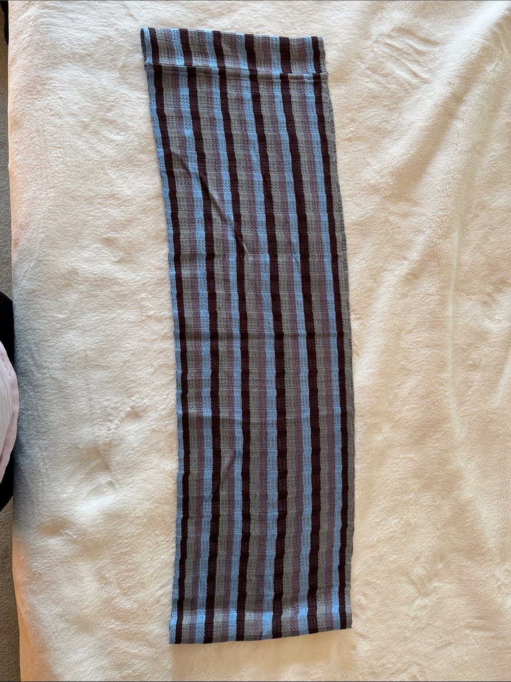Striped Blue and Black Men's Knit Scarf - Unbranded